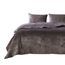 Bann 3 Piece Full Quilt Set with Geometric Design, Gray