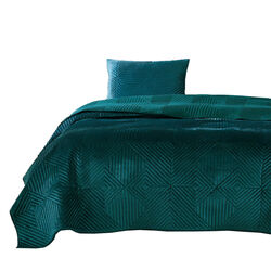 Bann 2 Piece Twin Quilt Set with Geometric Design, Green