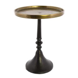 Pedestal with Turned Base, Medium, Black and Gold