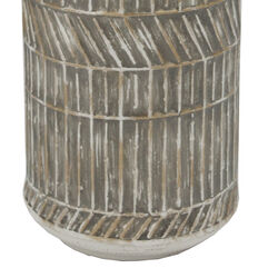 12 Inch Milk Jar Design Accent Decor with Tapered Bottom Base, Gray