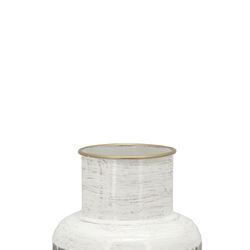 16 Inch Milk Jar Design Accent Decor with Tapered Bottom Base, Gray