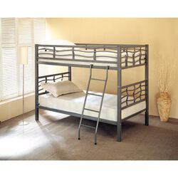 Spectacular Twin Bunk Bed with Ladder, Gray