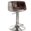Comfy Adjustable Stool with Swivel, Vintage Brown & Silver