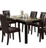 Slick Finish Faux Marble & Pine Wood Dining Table, Brown
