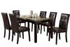 Slick Finish Faux Marble & Pine Wood Dining Table, Brown
