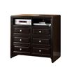 Transition Style Wooden Chest with 5 Drawers, Dark Brown