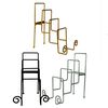 Metal 4Tier Iron Place Plate Stand, Black, Silver And Gold, Assortment Of 3