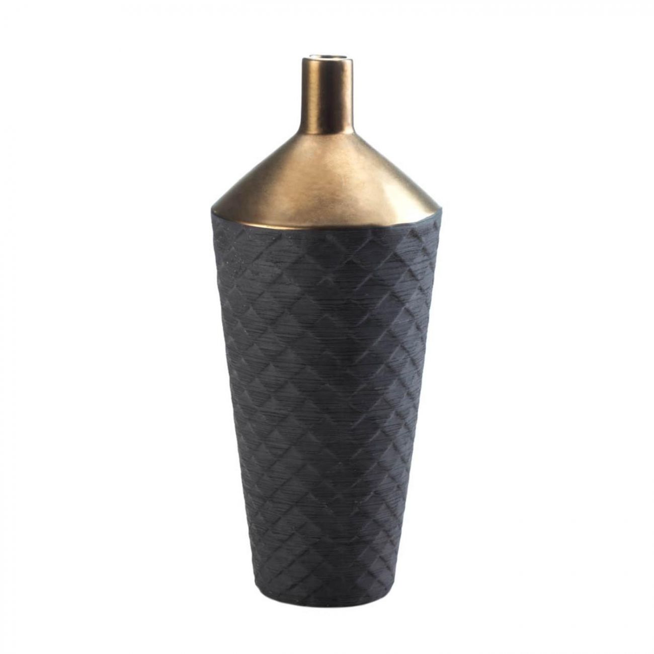 Lucca Black And Gold Porcelain Vase