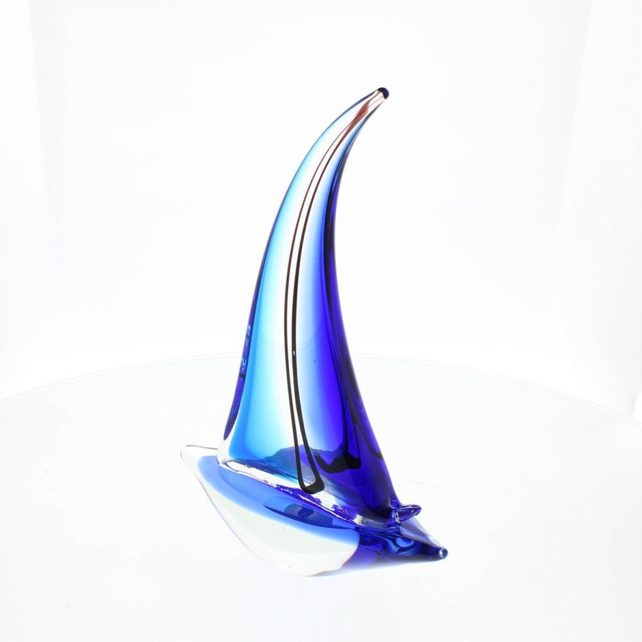 Sailboat Art Glass Statue