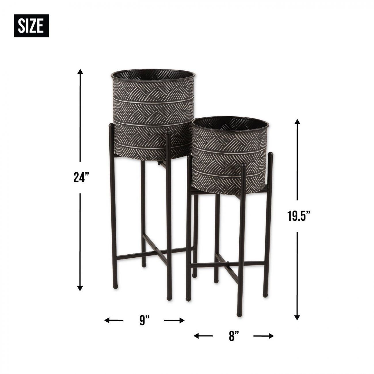 Deco Waves Bucket Plant Stand Set