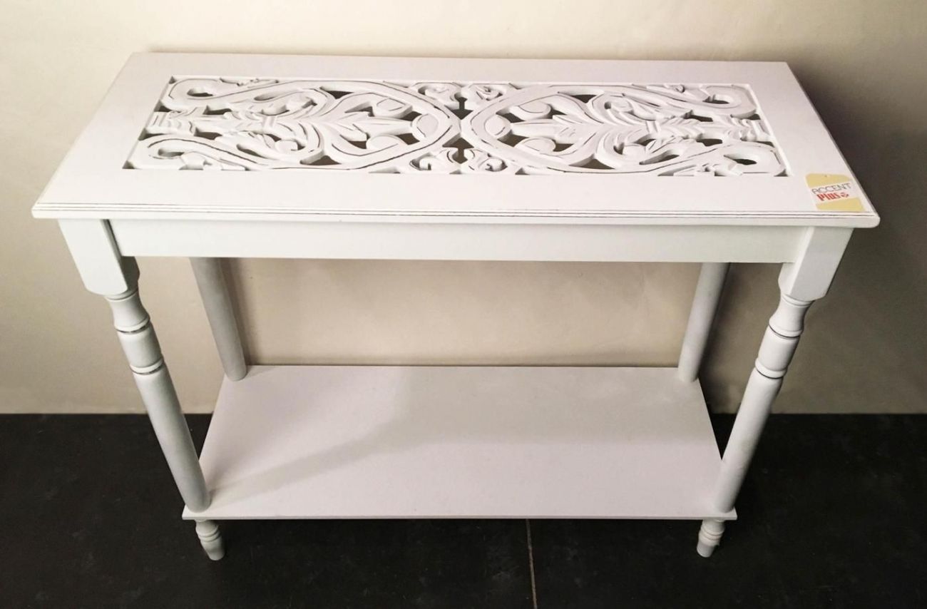 White Wood Console Table