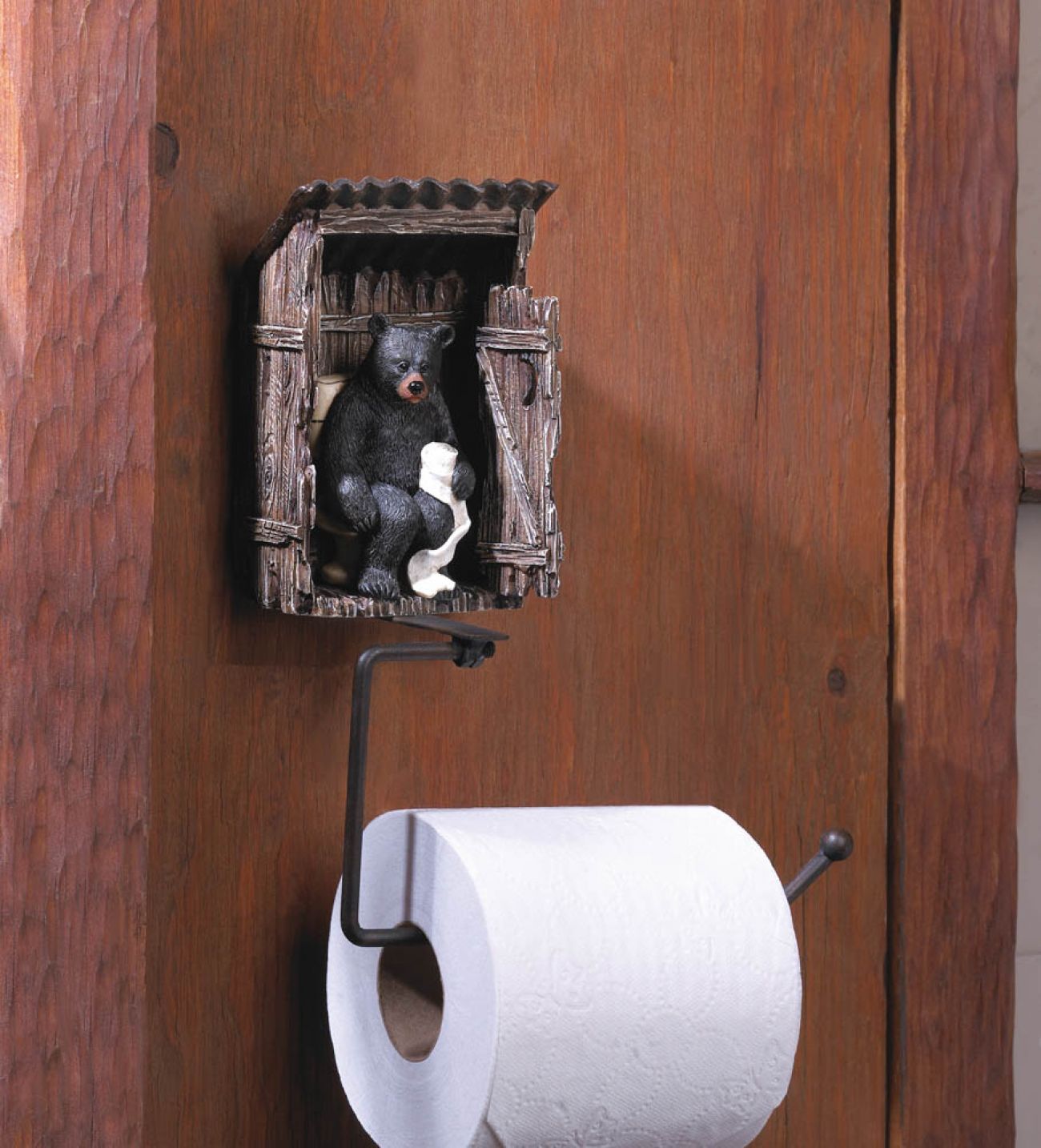 Outhouse Bear Toilet Paper Holder