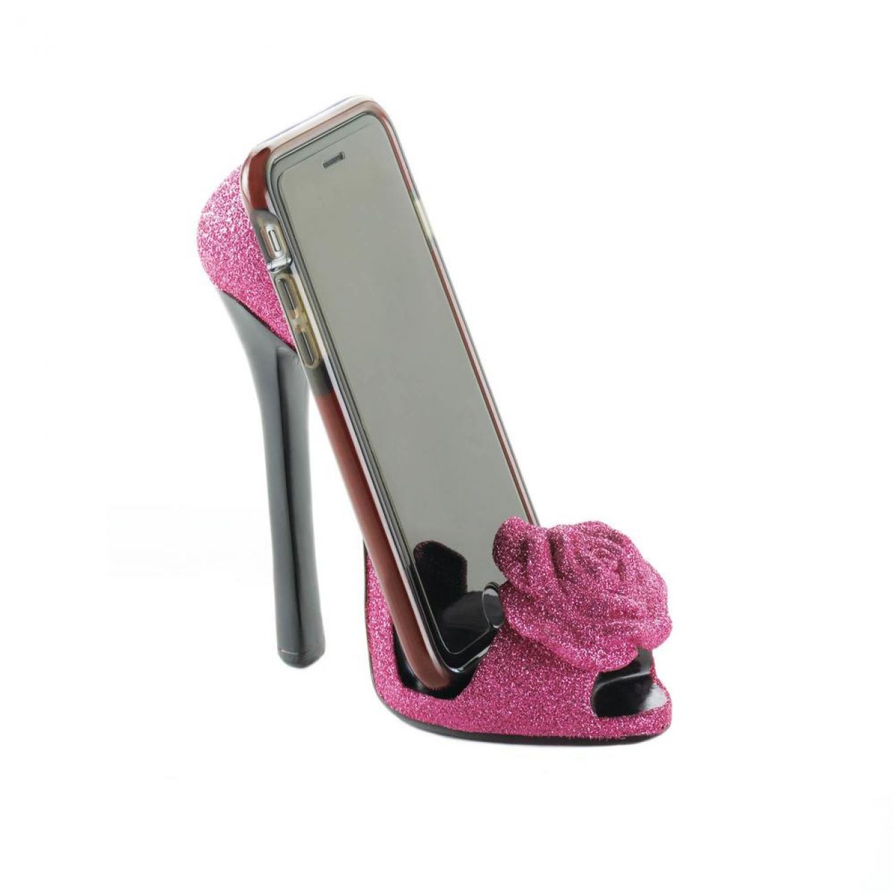 Pink Rose Shoe Phone Holder