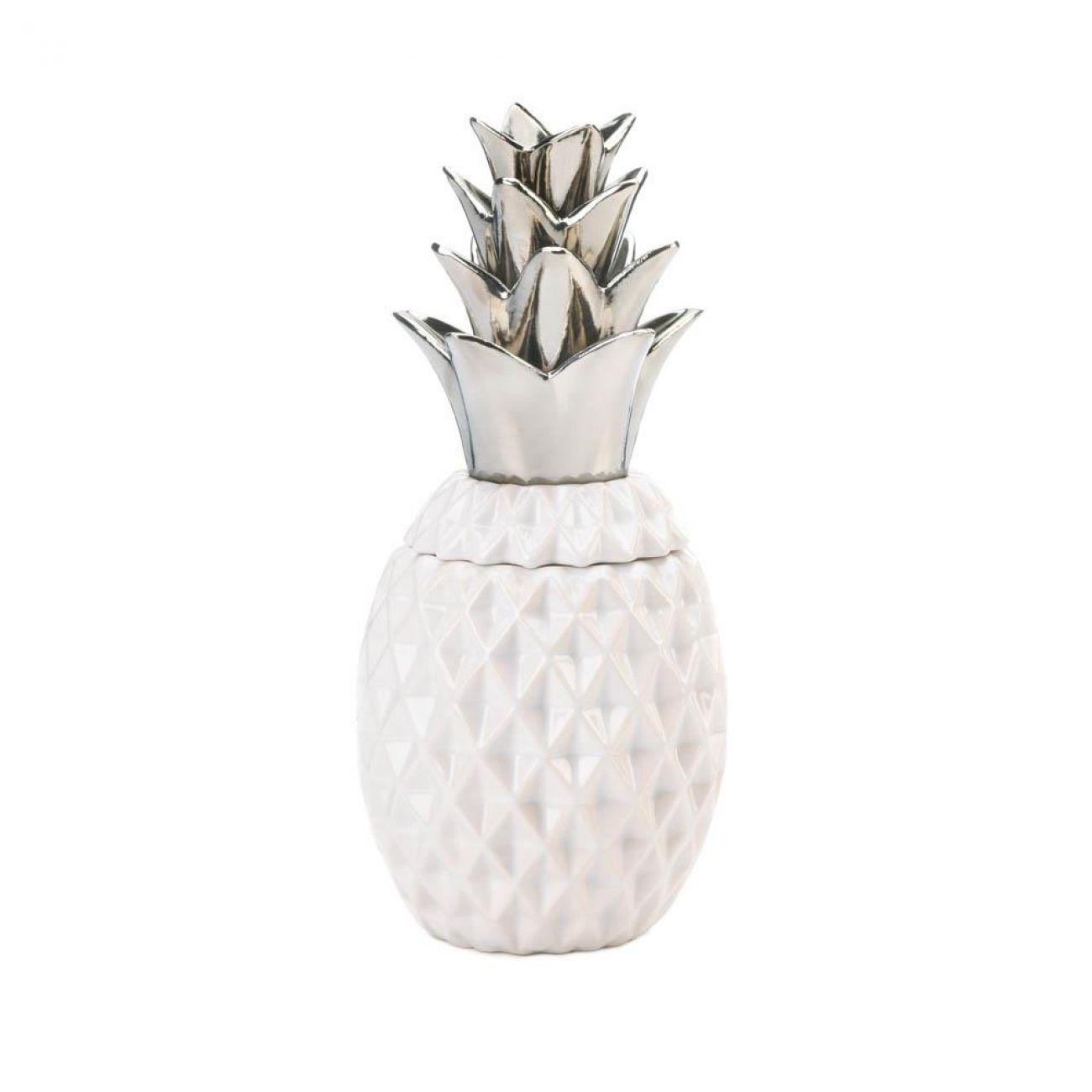 12 Silver Topped Pineapple Jar