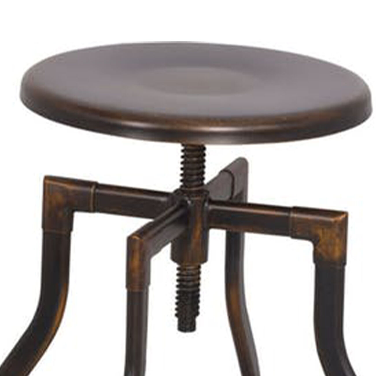 Adjustable Stool with Swivel, Antique Copper