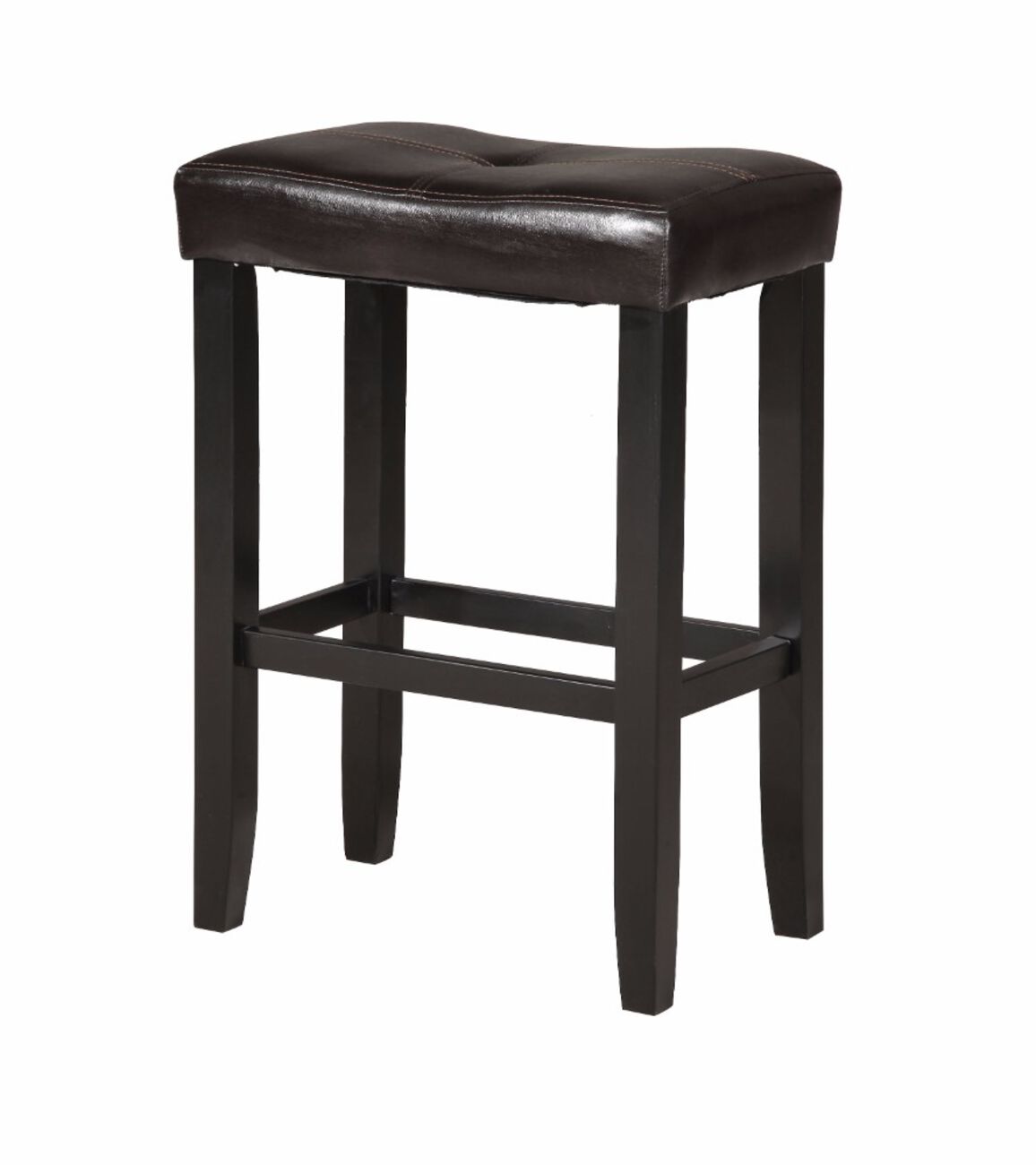 Wooden Counter Height Stool (Set-2), Espresso Brown & Black