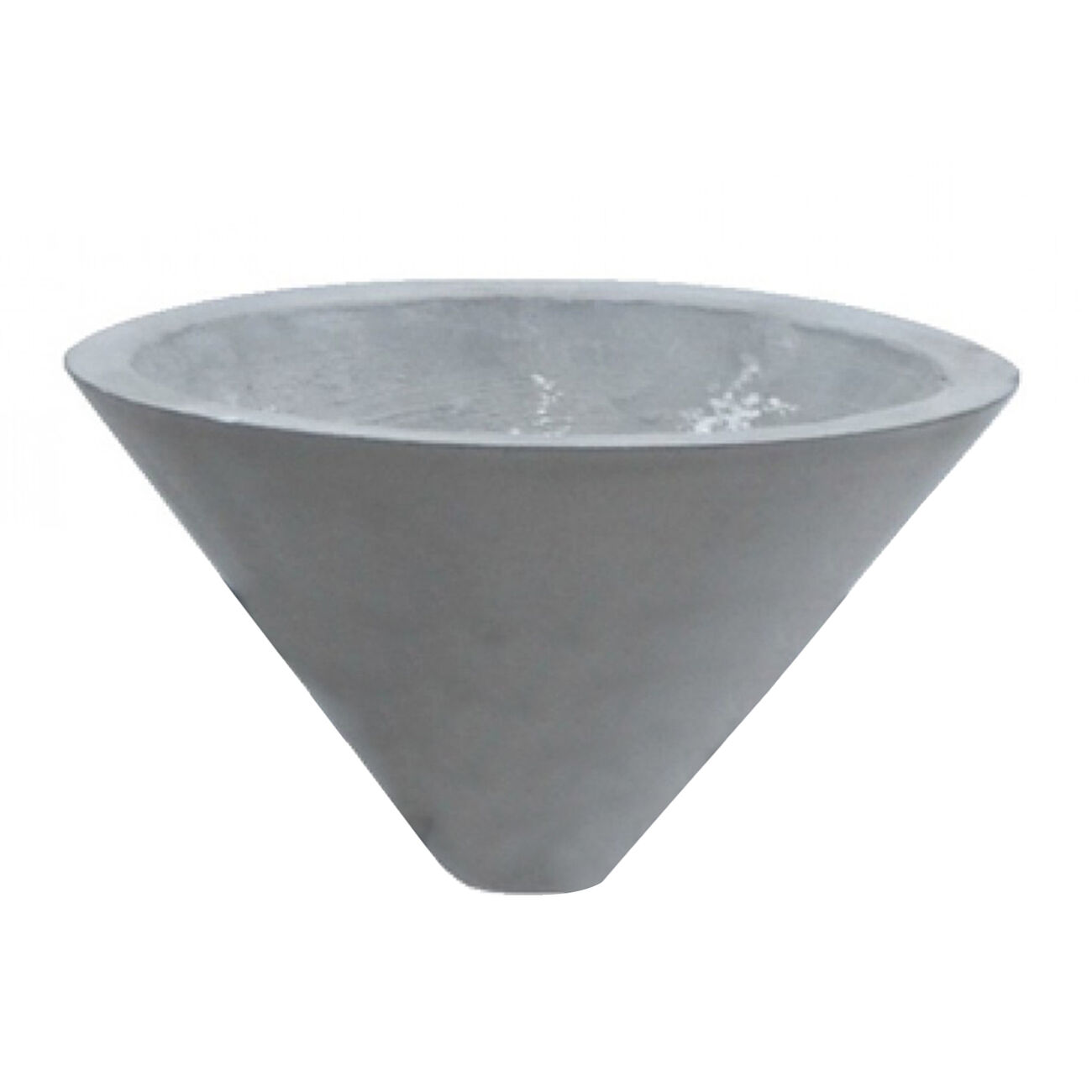Modern Cone Shaped Concrete Planter with Metal Stand, Gray and Black - BM219229