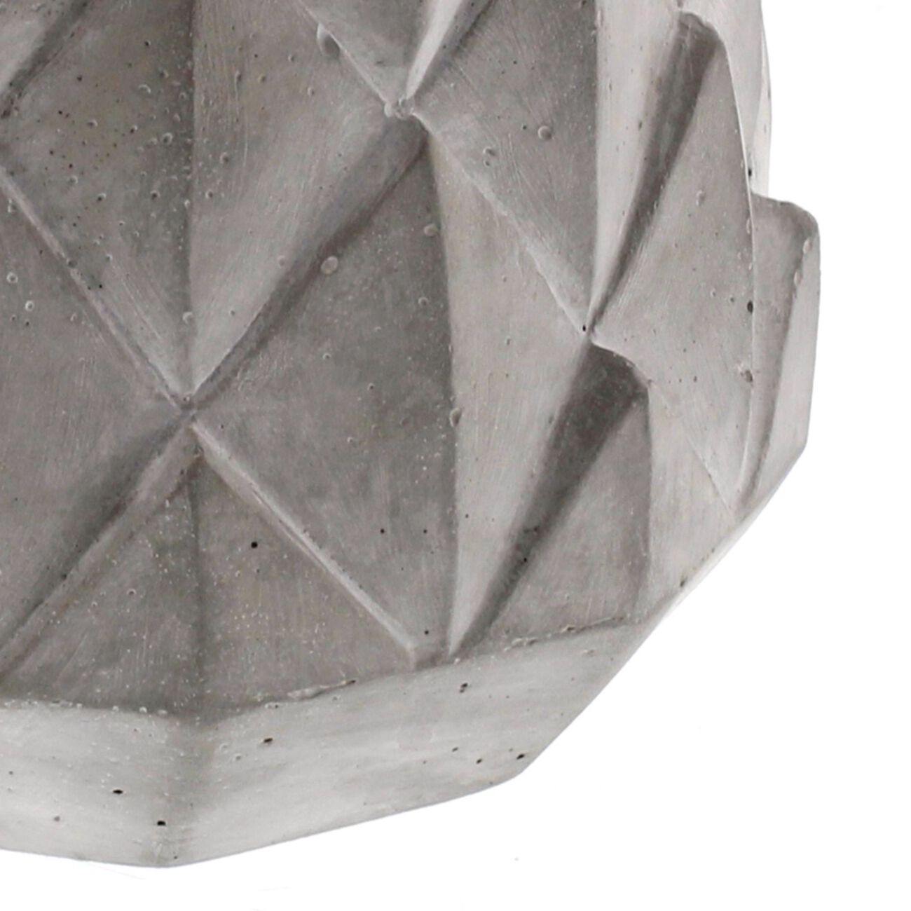 Round Cement Planter with Textured Diamond Design, Small, Gray