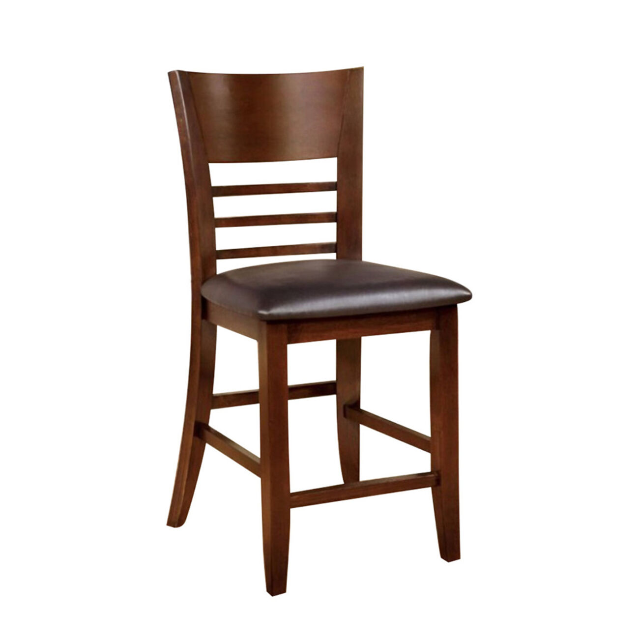 Hillsview I Transitional Counter Hight Chair, Brown Cherry, Set Of 2