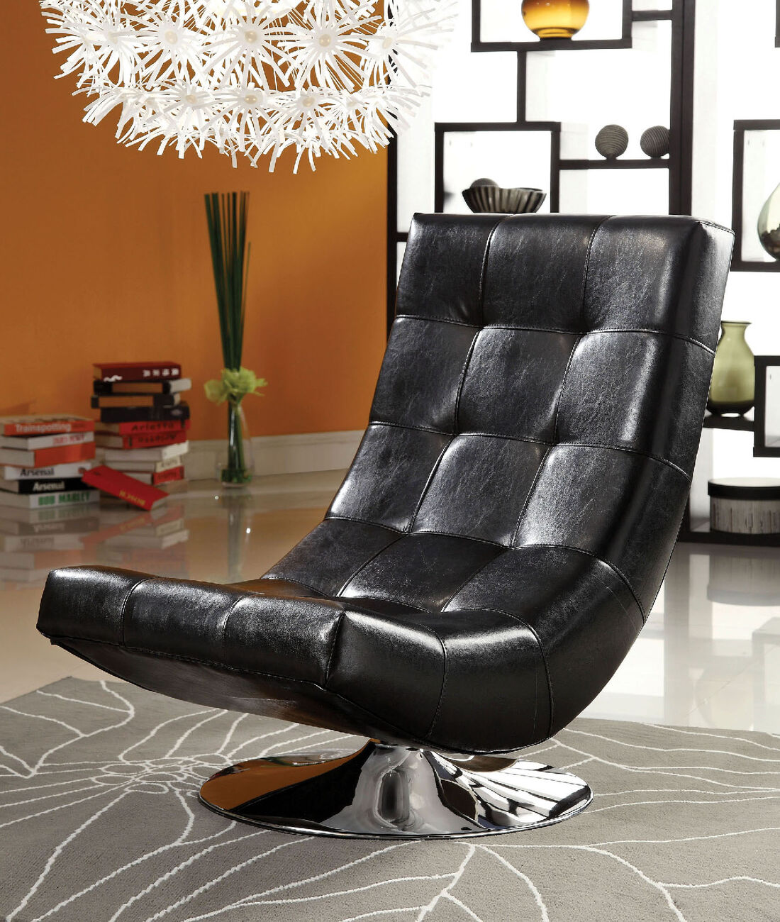Trinidad Contemporary Swivel Chair, Black