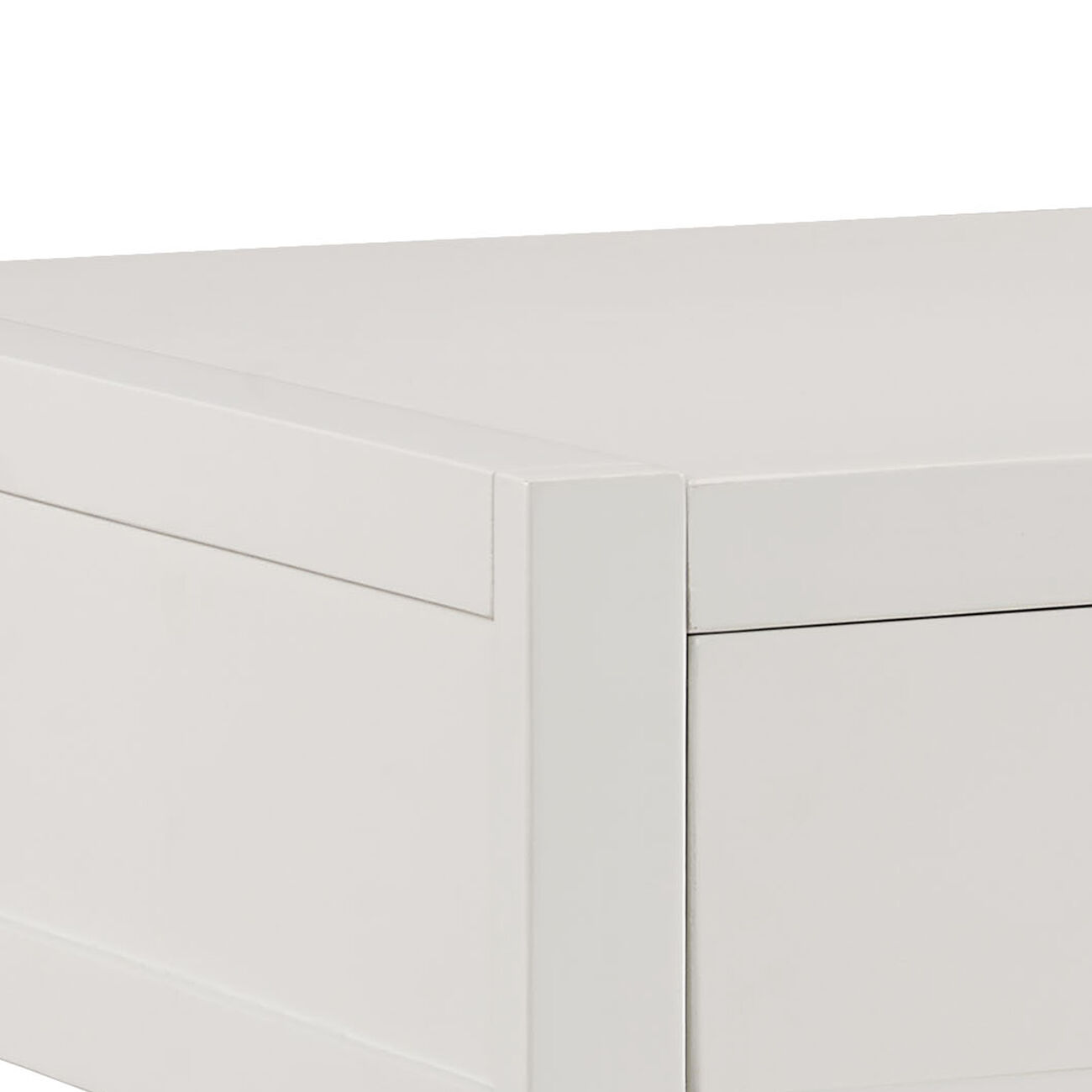 Wooden Coffee Table With Two Drawers and One Open Bottom Shelf, White