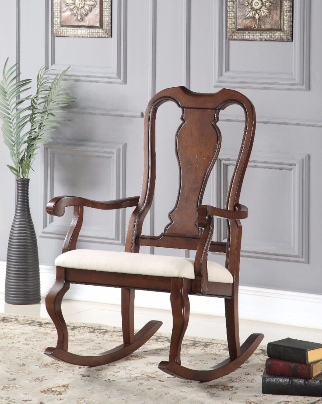 Sheim Rocking Chair, Cream and Brown