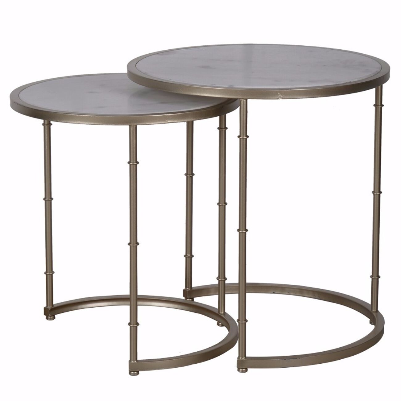 Contemporary Style Eclipse Stacking Tables, Set of two, Gray