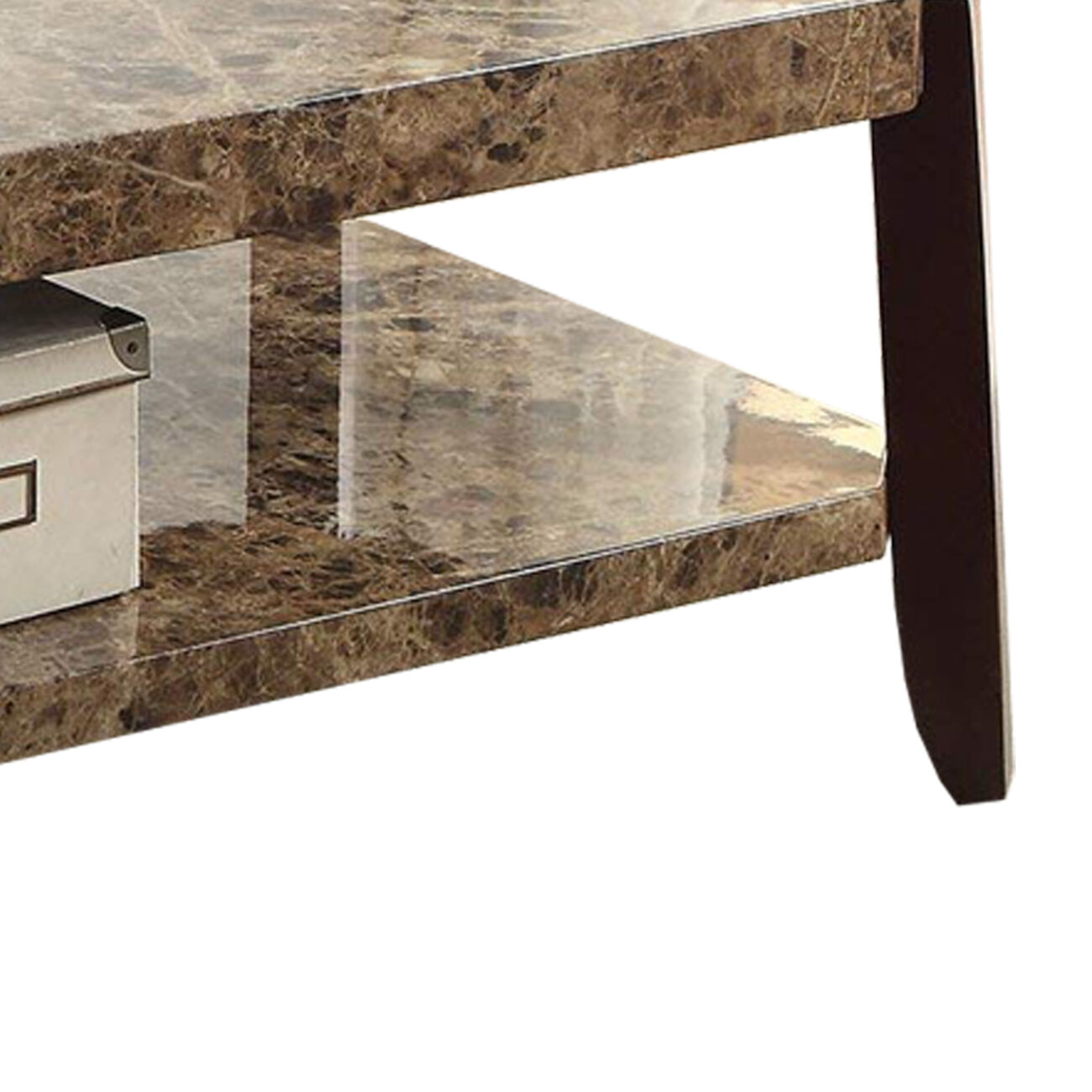 Modish Coffee Table, Faux Marble & Brown
