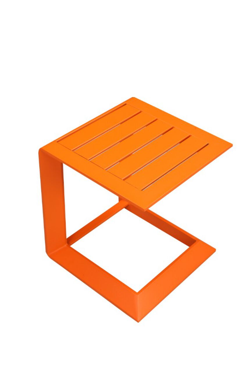 Aluminum Side Table, Orange