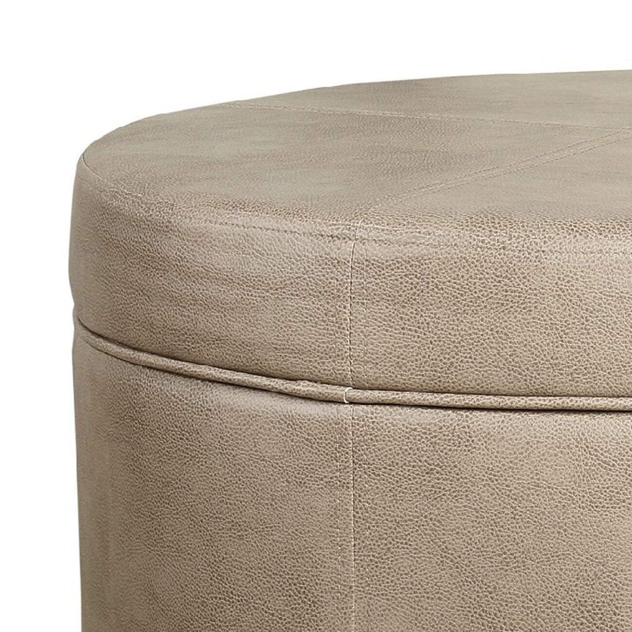Faux Leather Upholstered Wooden Ottoman with Lift Off Lid Storage, Brown