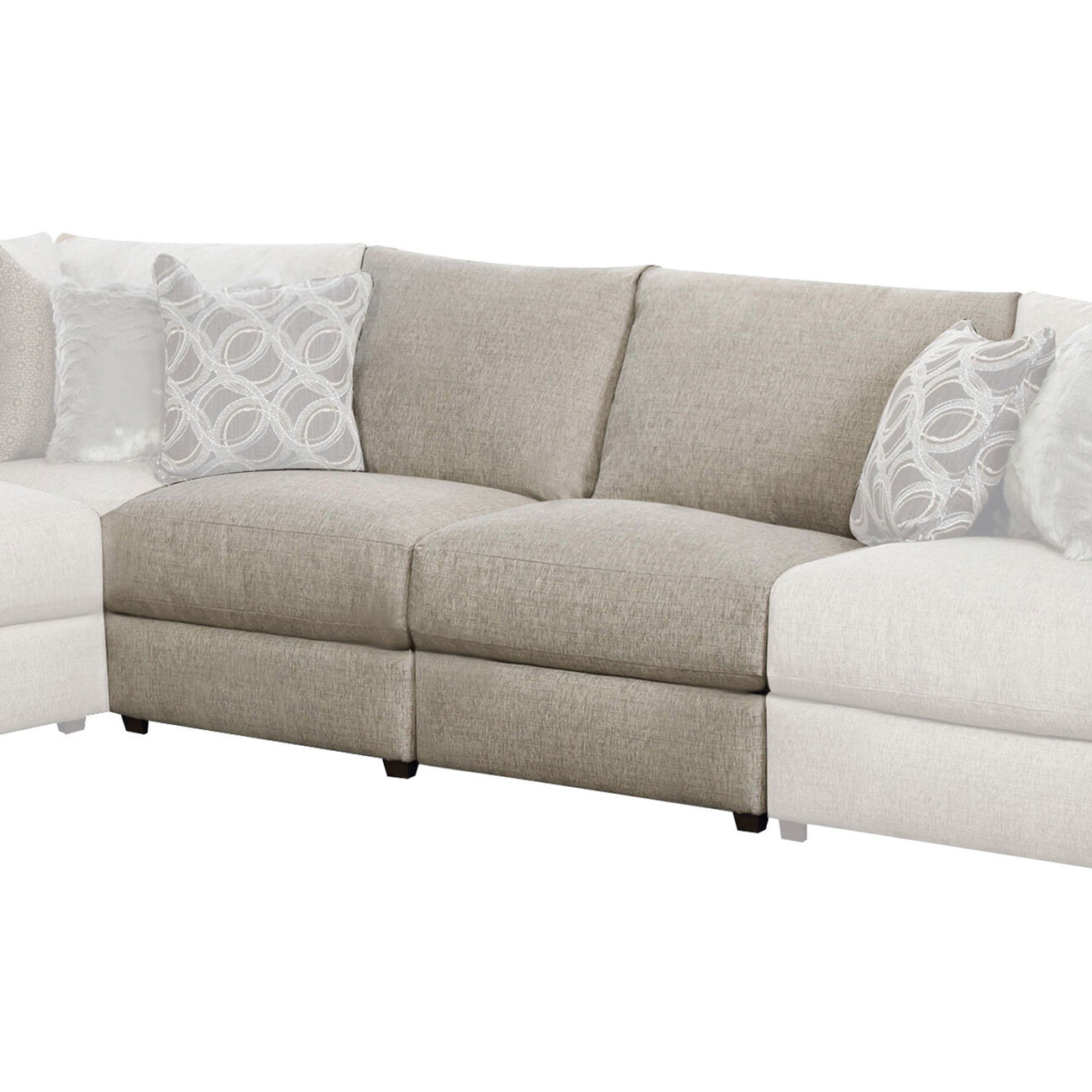 Fabric Upholstered Contemporary Style Wooden Armless Loveseat, Beige