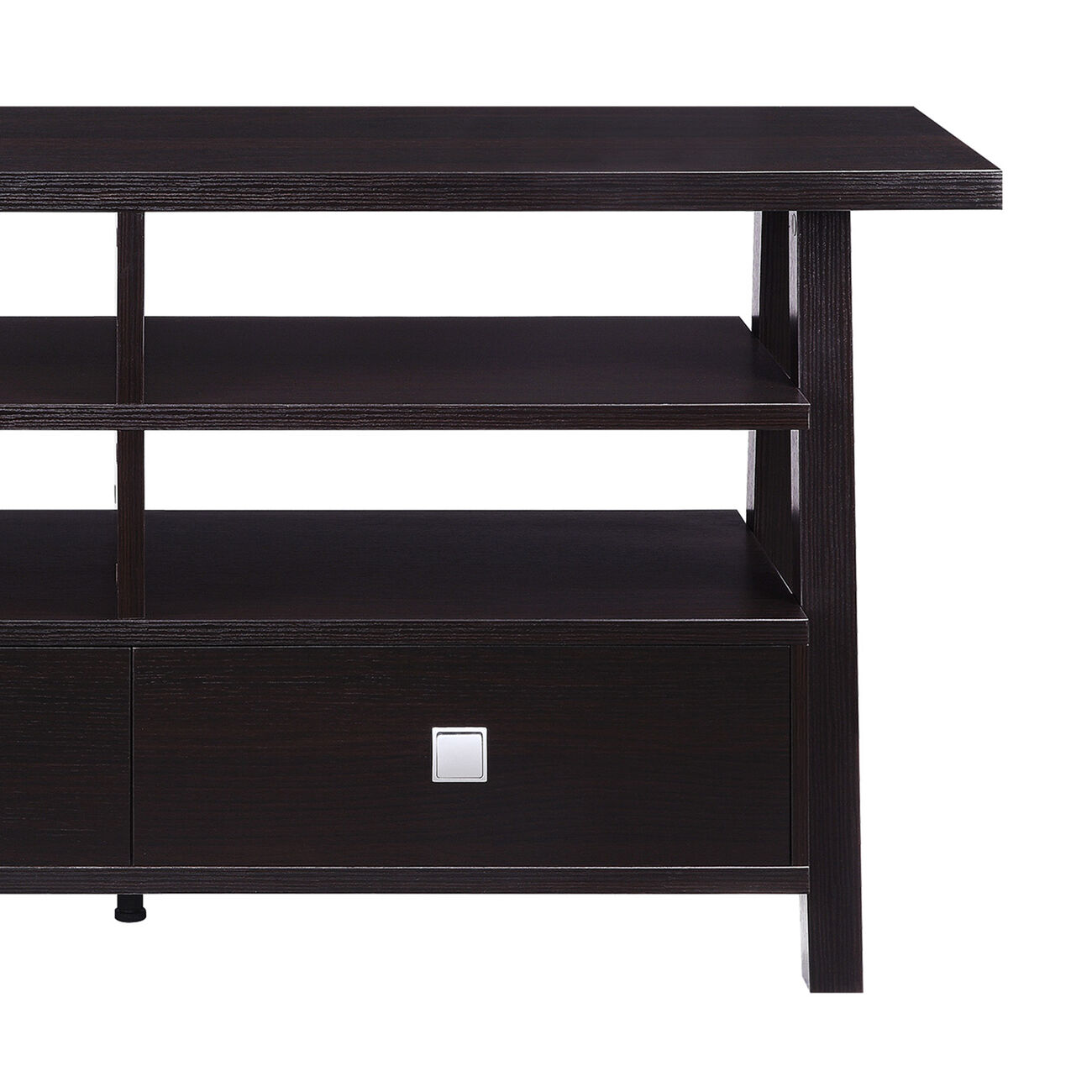 Transitional Wooden TV Stand with 4 Open Shelves and 2 Drawers, Brown - BM215271