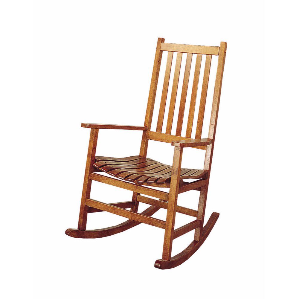 Traditional Wooden Porch Rocking Chair, Warm Brown