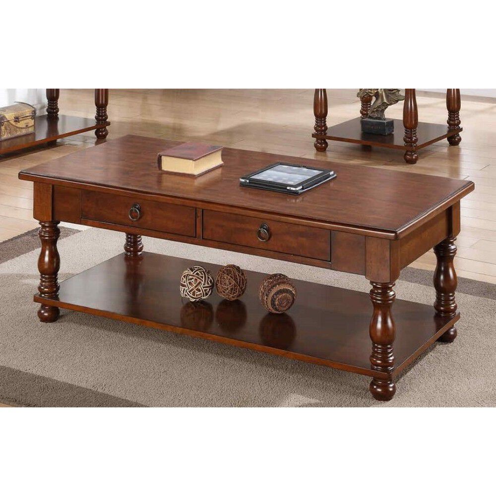 Rubber Wood Coffee Table, Brown