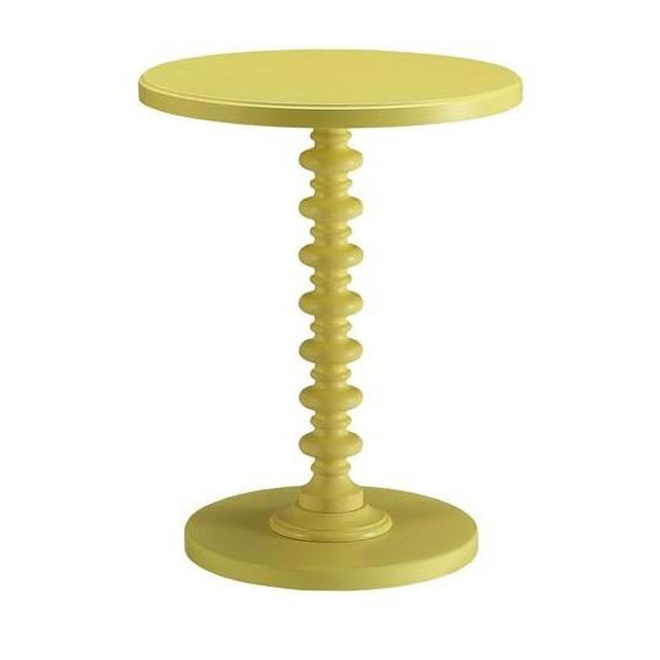 Astonishing Side Table With Round Top, Yellow