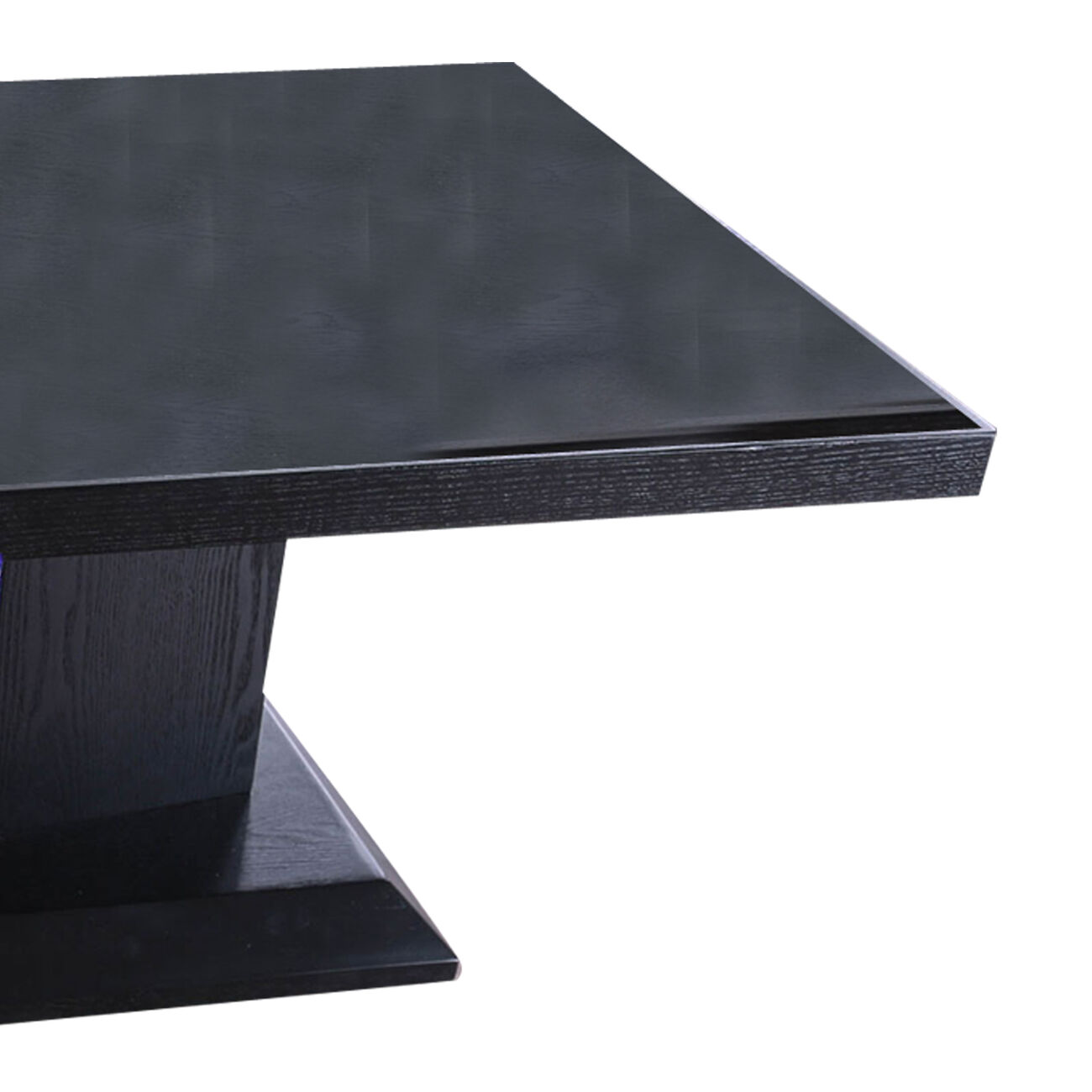 Contemporary Coffee Table with Etched Glass Panel, Black