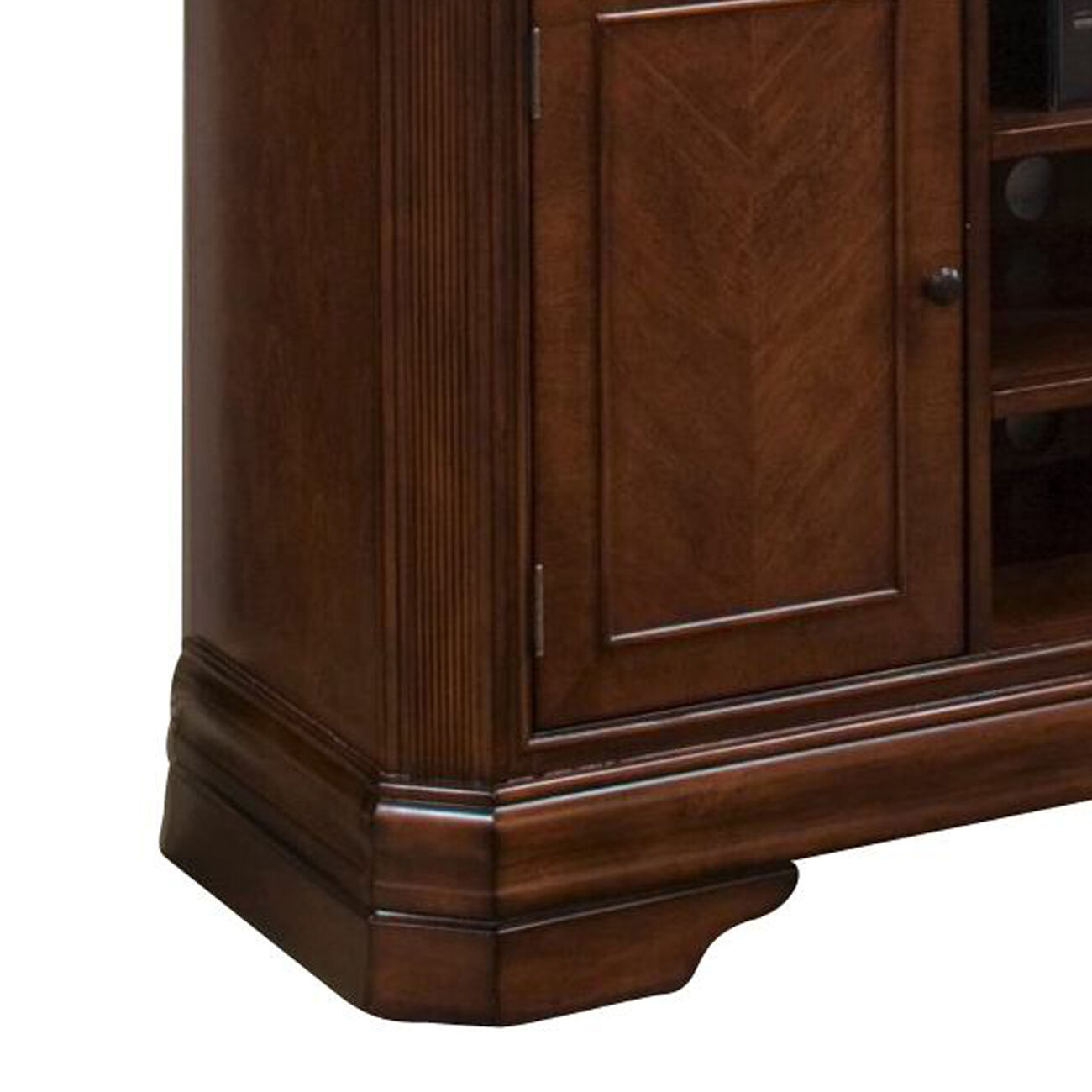 3 Drawer and 2 Door TV Console with Open Compartments, Brown