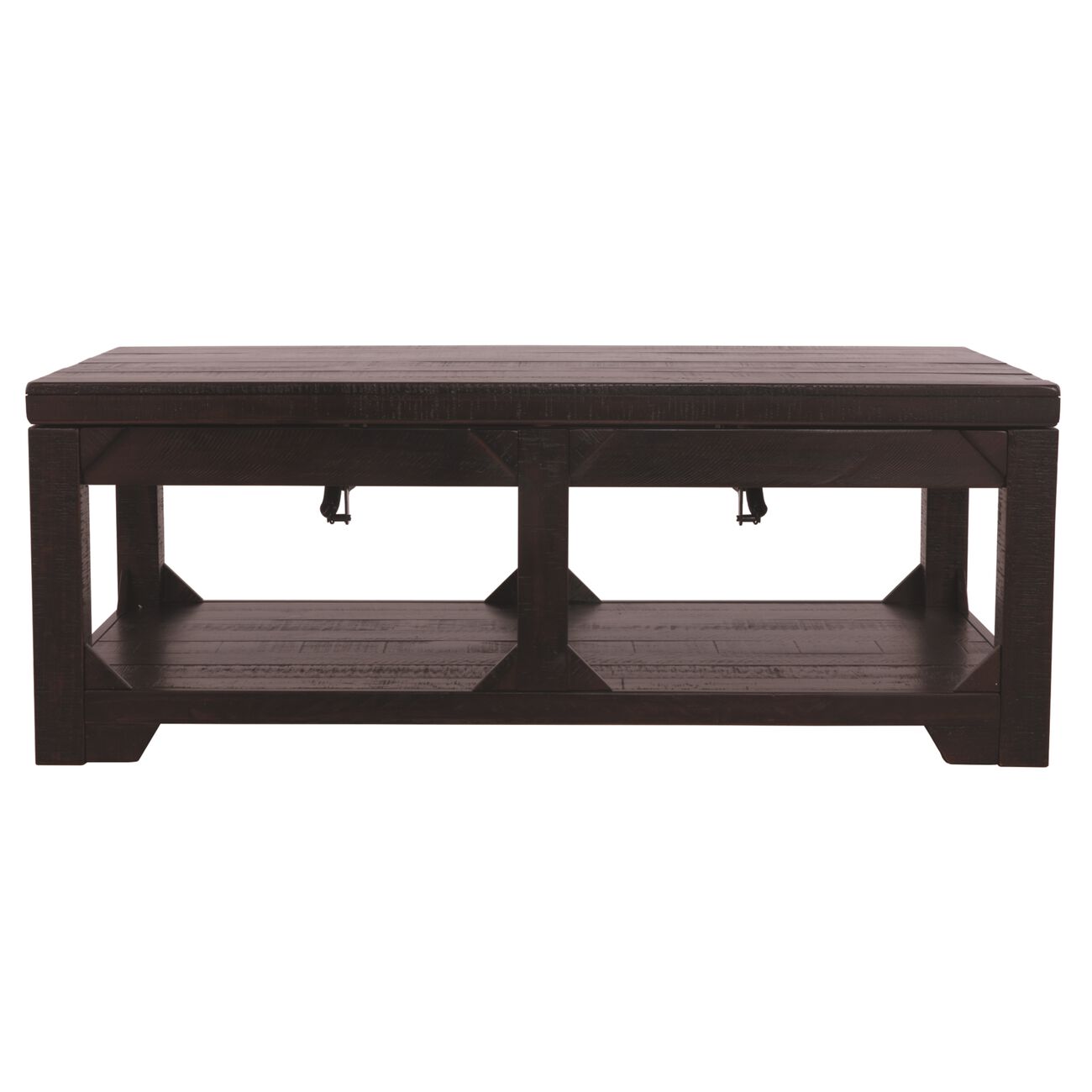 Wooden Lift Top Coffee Table with One Open Shelf, Brown
