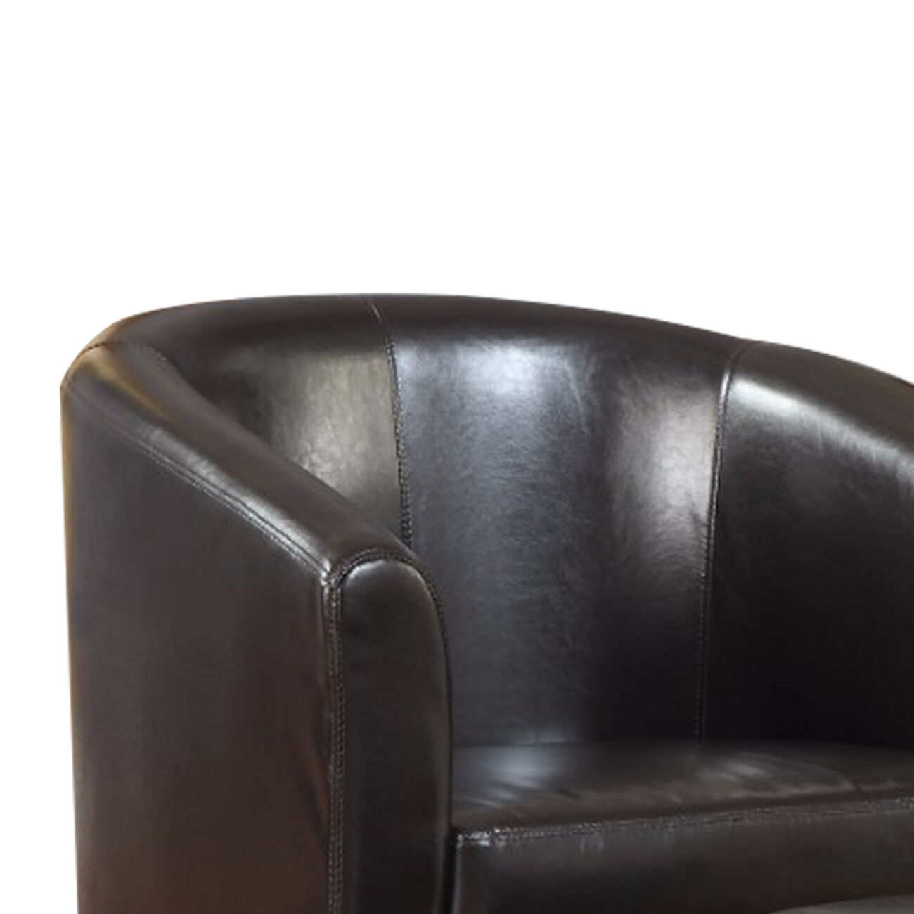 Well-Finished Accent Chair With Ottoman, Dark Brown