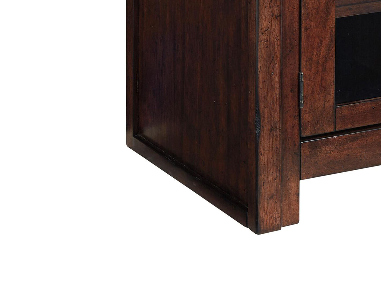 2 Door Wooden TV Stand with 2 Cabinets and Adjustable Shelf, Medium, Brown