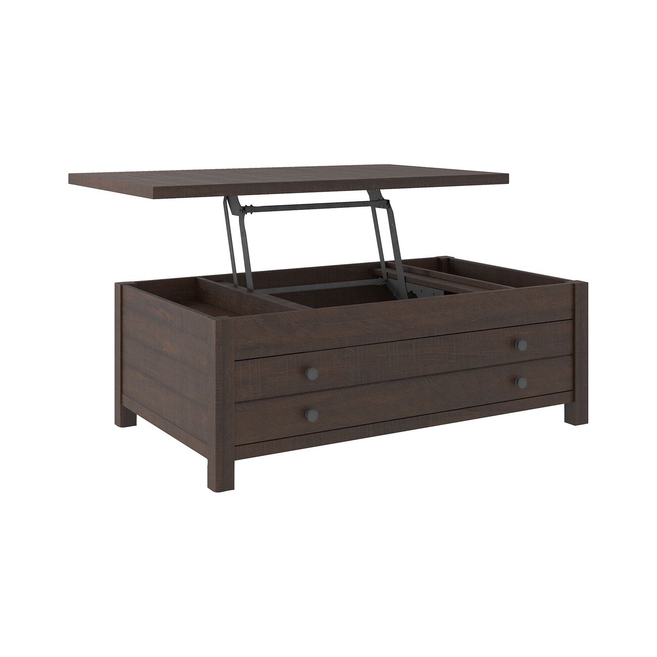 17 Inch 1 Drawer Lift Top Wooden Cocktail Table, Brown