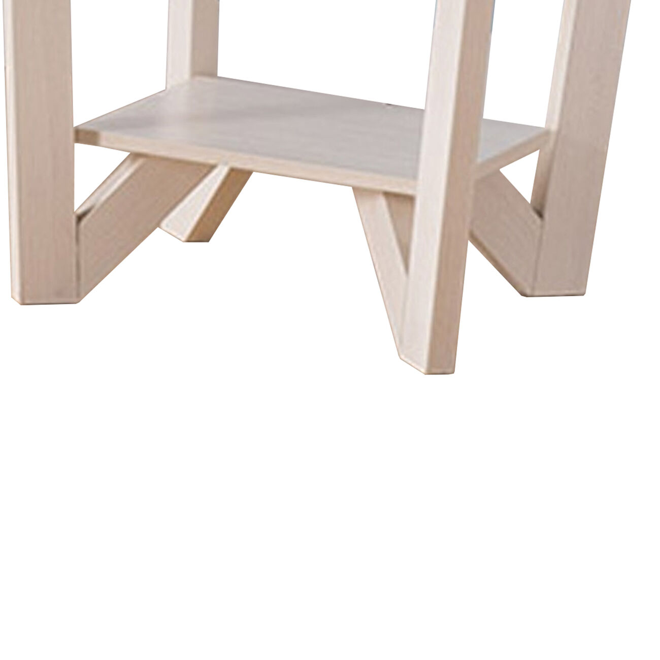 Well- Designed End Table With Display Shelf, White and brown