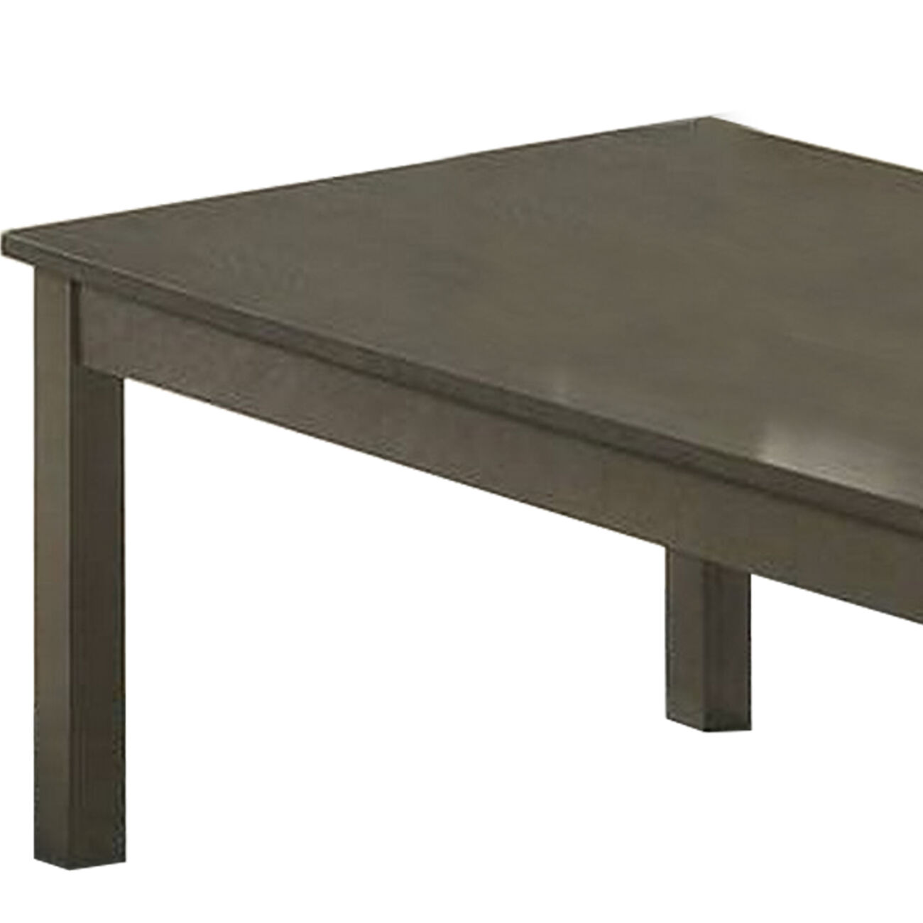 3 Piece Transitional Coffee Table and End Table with Block Legs, Gray