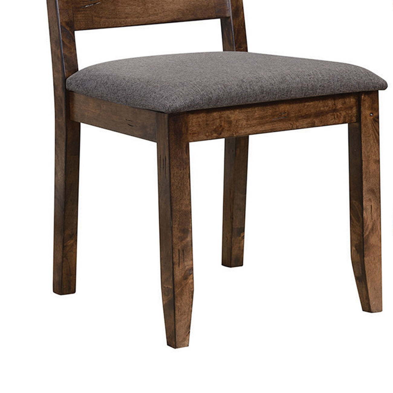 Wooden Ladder Back Dining Chair, Gray & Brown, Set of 2