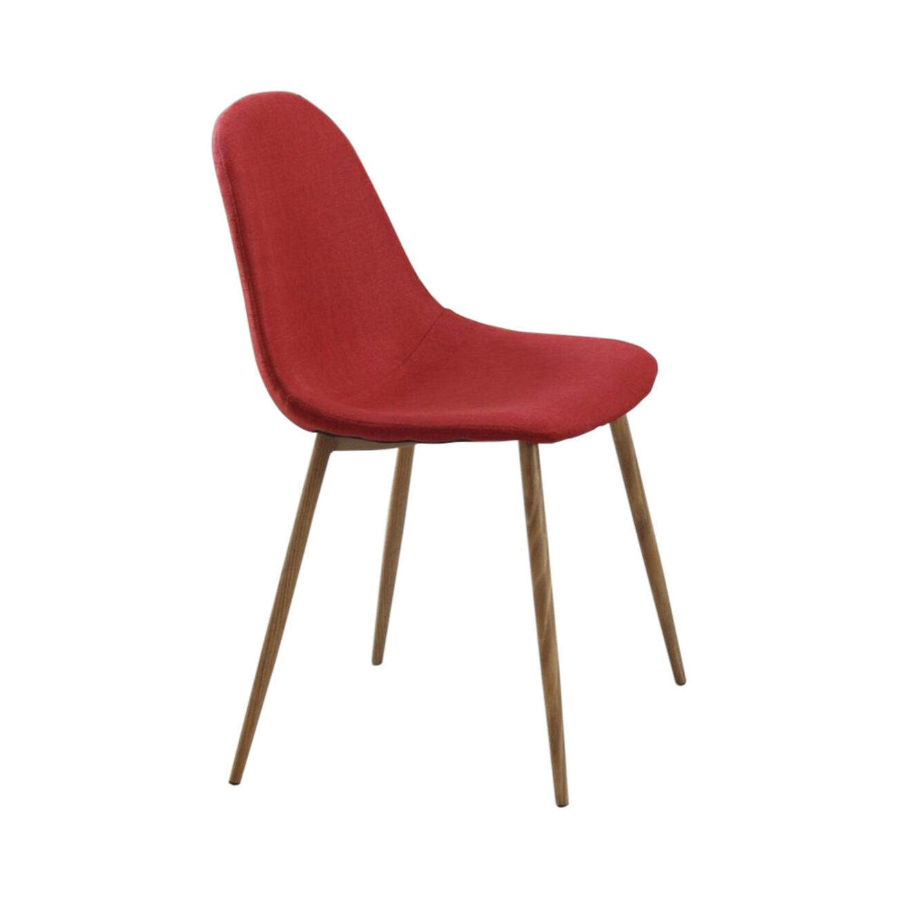 Metal Frame Dining Chair With Petal-Like Seats  Set Of 4 Red And Brown