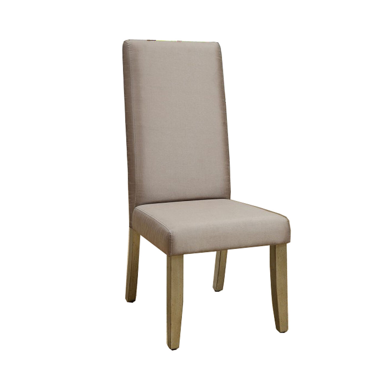 Modern Solid Wood and Fabric Upholstered Master Chair, Pack of Two, Antique Gold and Beige