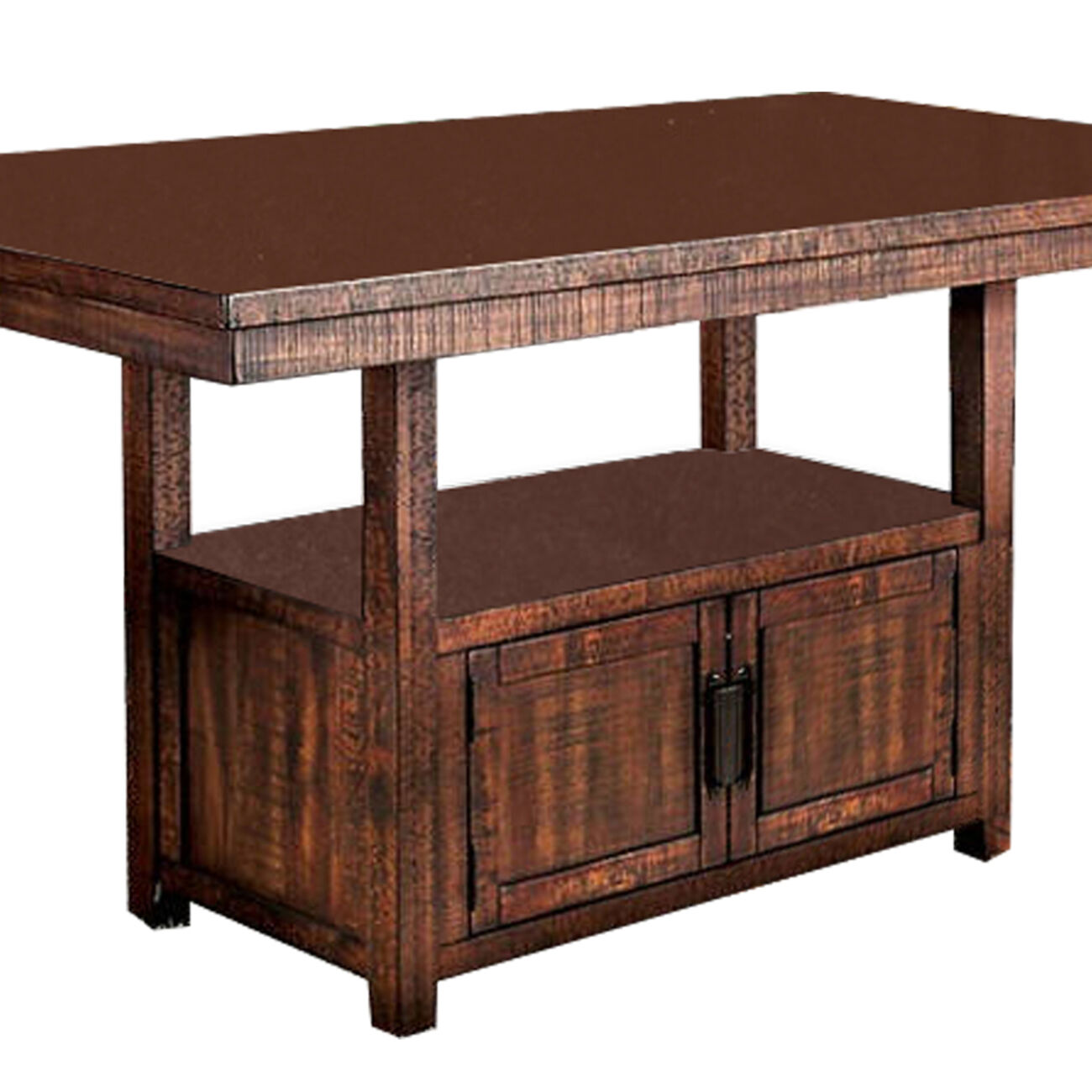 Wooden Dining Table with Additional Storage Space, Brown