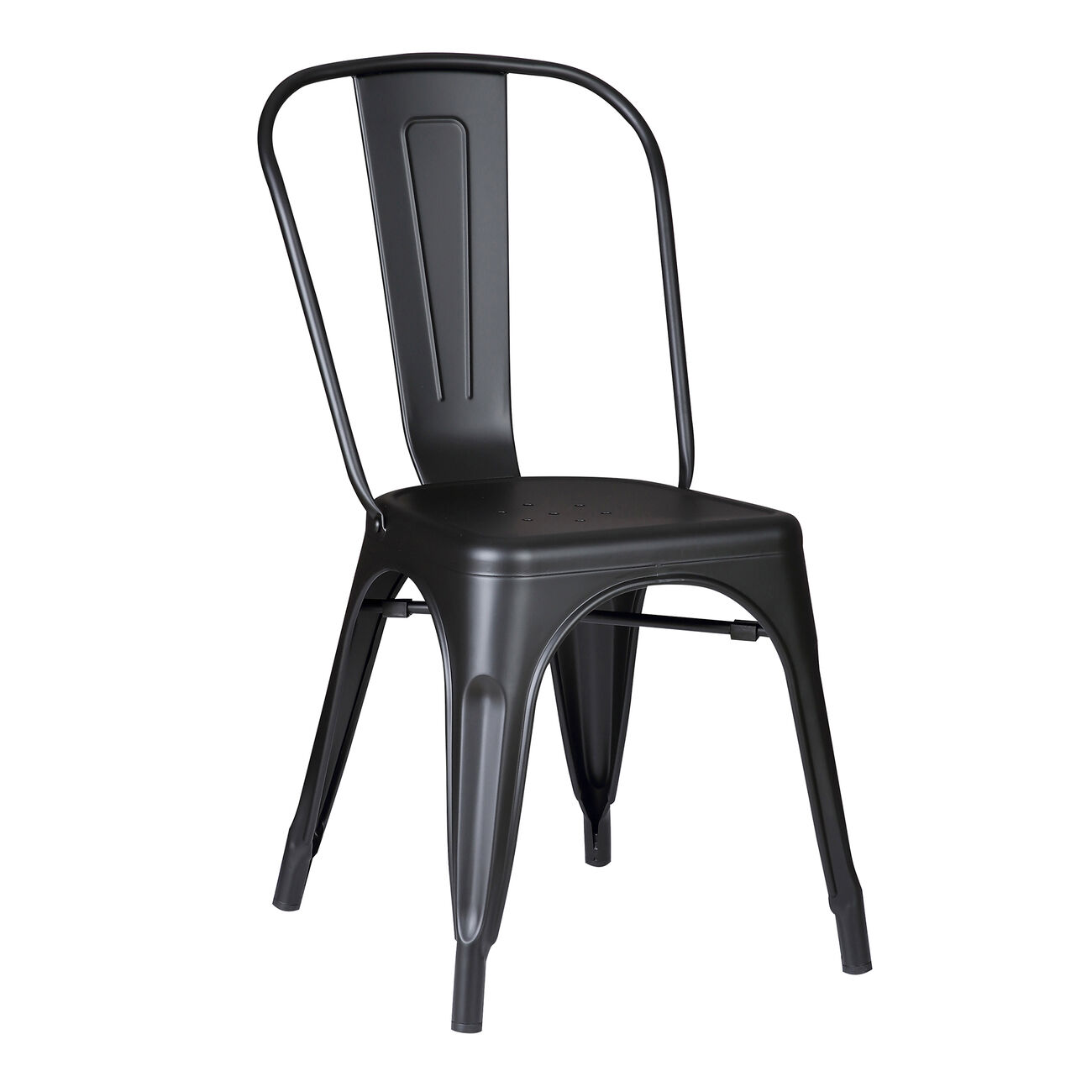 Stackable Metal Dining Chair with Peg Legs, Set of 2, Black