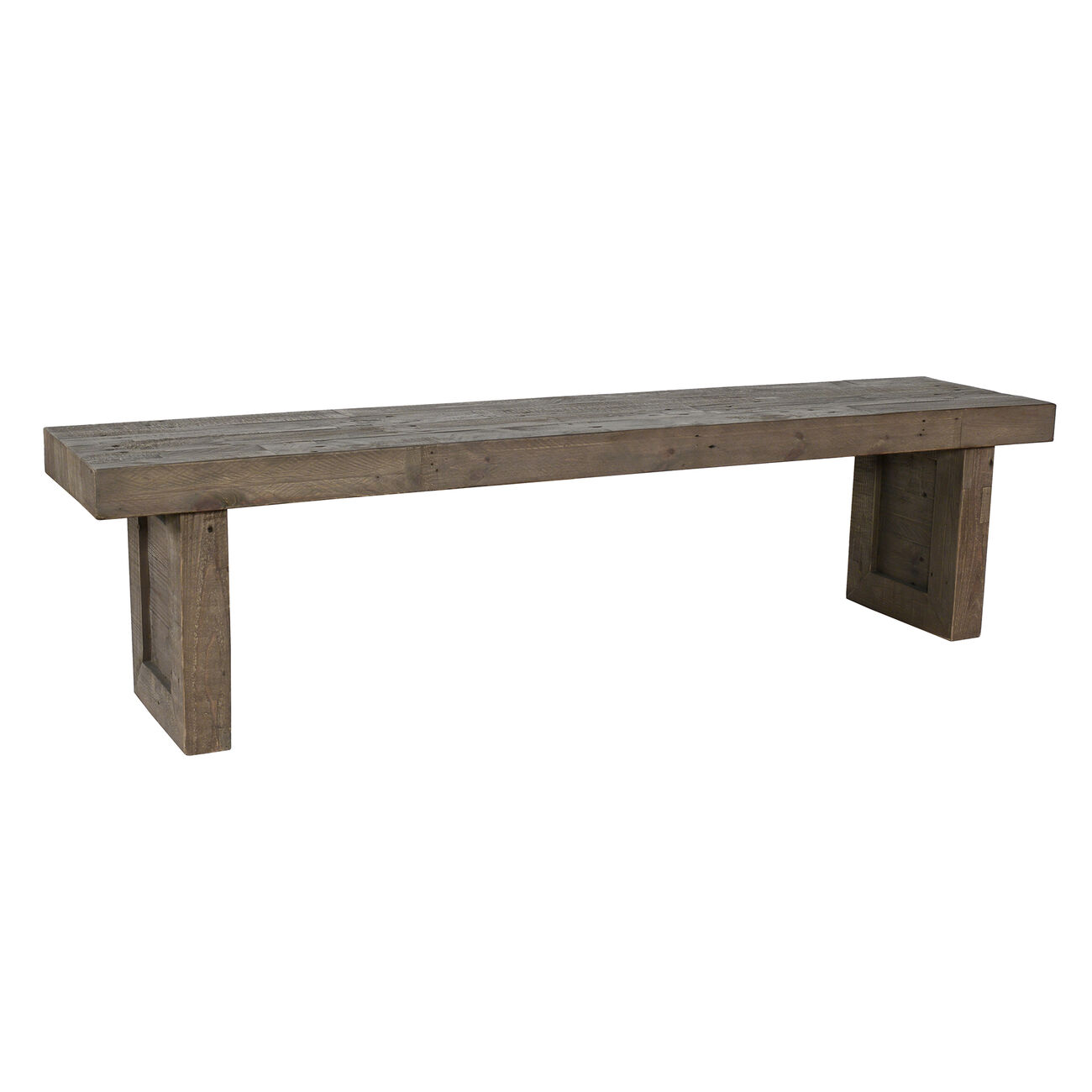 71 Inch Plank Style Wooden Bench, Rustic Brown
