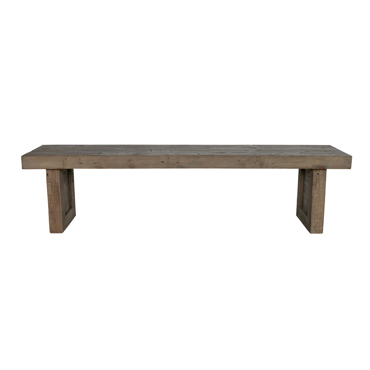 71 Inch Plank Style Wooden Bench, Rustic Brown